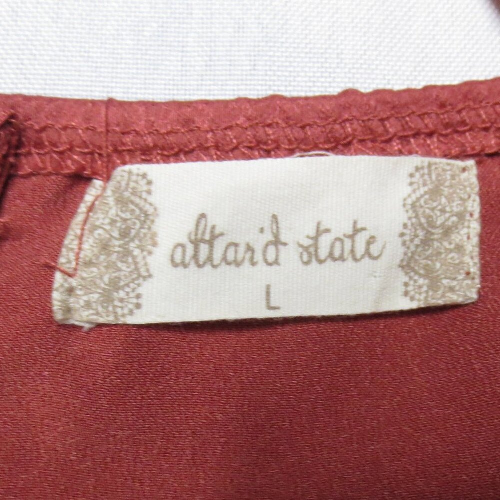 ALTAR’D STATE womens DRESS spaghetti RUFFLE orange RUST mini PROM boho SIZE L - Picture 3 of 8